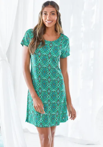 Sleepshirt S.OLIVER Gr. 36/38, N-Gr, grün (moosgrün, allover) Damen Kleider Nachthemden