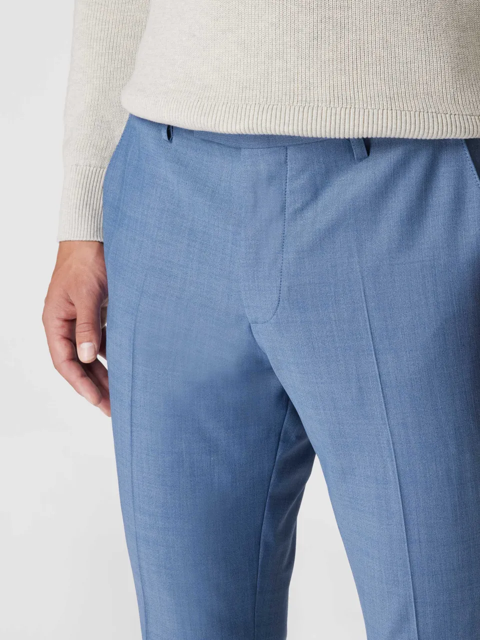 Slim Fit Anzughose mit Bügelfalten Modell 'Monopoli'