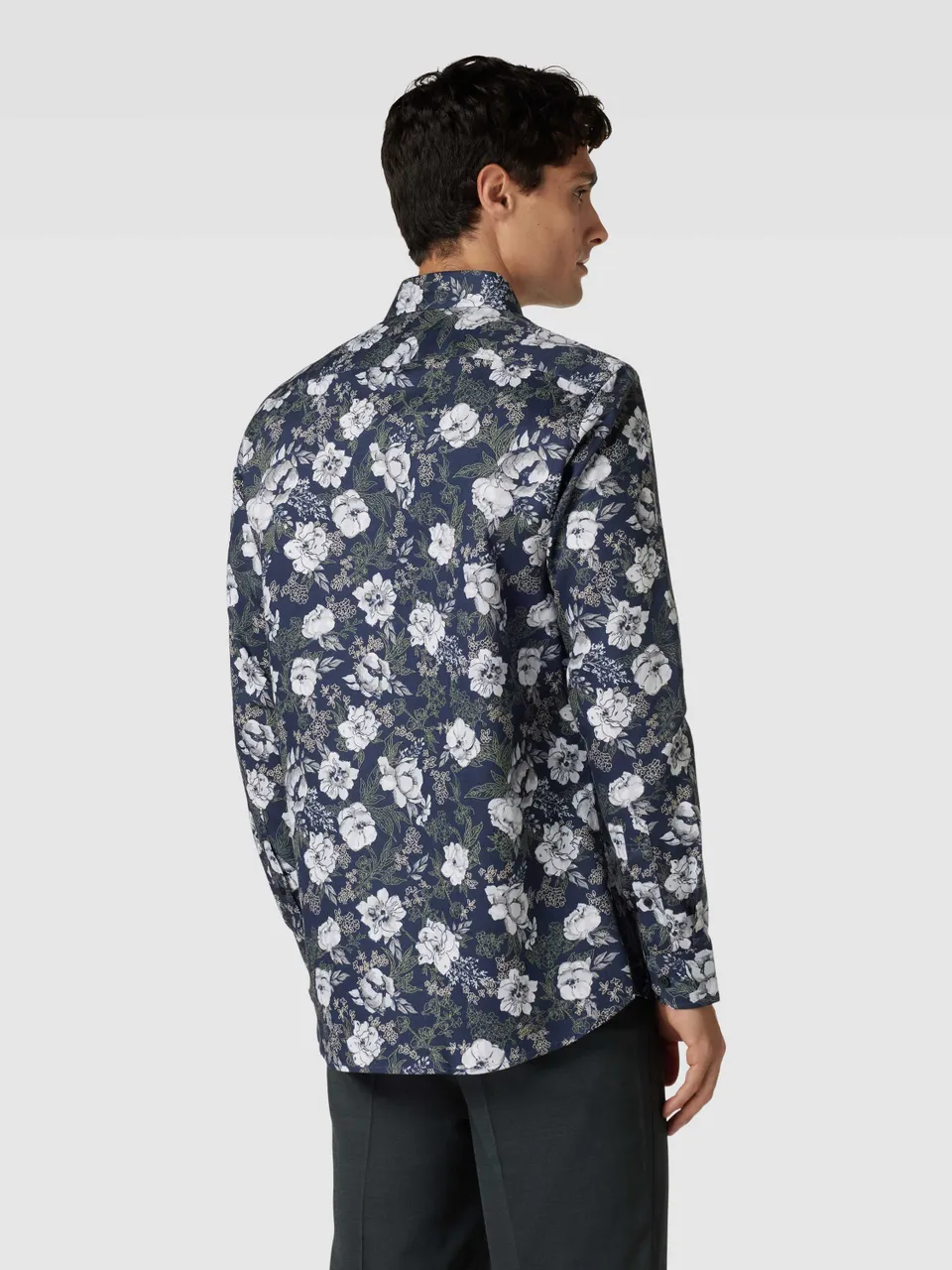 Slim Fit Freizeithemd mit Allover-Muster Modell 'ETHAN'