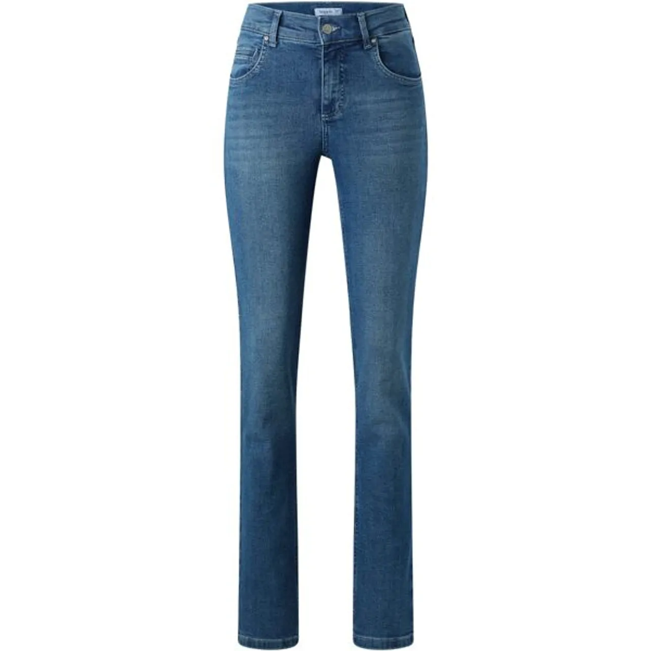Slim-fit-Jeans ANGELS "Cici" Gr. 46, Länge 30, blau (mid blue used) Damen Jeans Röhrenjeans