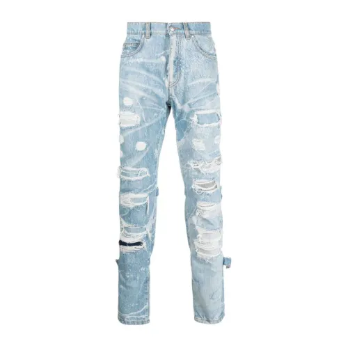Slim Fit Jeans aus 100% Baumwolle mit Used-Effekt John Richmond