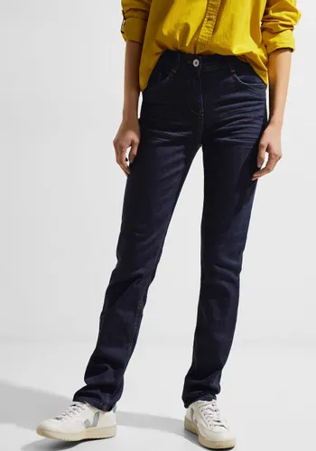 Slim-fit-Jeans CECIL Gr. 26, Länge 30, blau (rinsed) Damen Jeans Röhrenjeans mit dunkelblauer Waschung