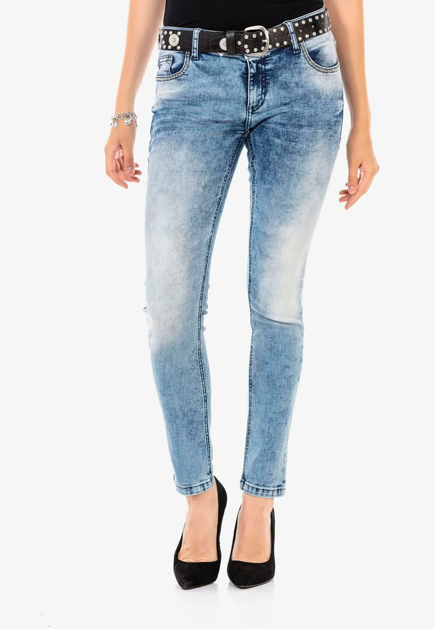 Slim-fit-Jeans CIPO & BAXX Gr. 27, Länge 34, blau Damen Jeans 5-Pocket-Jeans Röhrenjeans