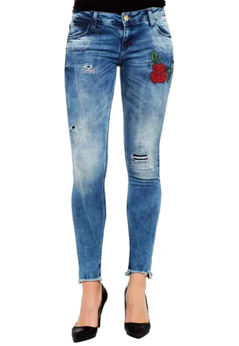 Slim-fit-Jeans CIPO & BAXX Gr. 29, Länge 34, blau (jeansblau) Damen Jeans Röhrenjeans