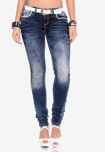 Slim-fit-Jeans CIPO & BAXX Gr. 33, Länge 32, blau Damen Jeans Röhrenjeans