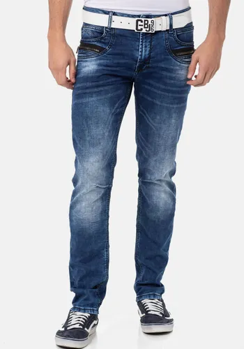 Slim-fit-Jeans CIPO & BAXX Gr. 33, Länge 34, blau (blue) Herren Jeans Slim Fit