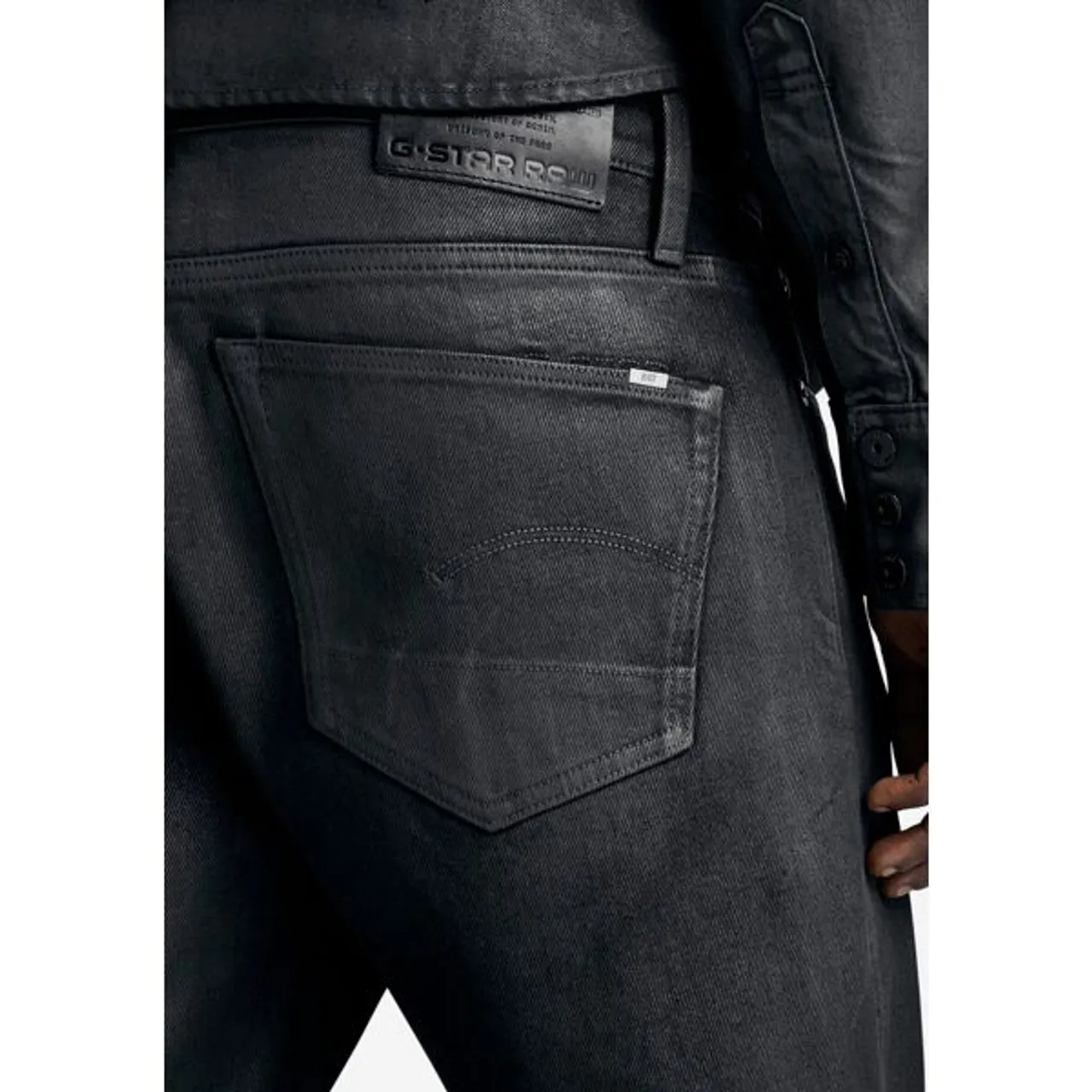 Slim-fit-Jeans G-STAR RAW "3301 Slim" Gr. 30, Länge 32, schwarz (magma cobler) Herren Jeans Slim Fit