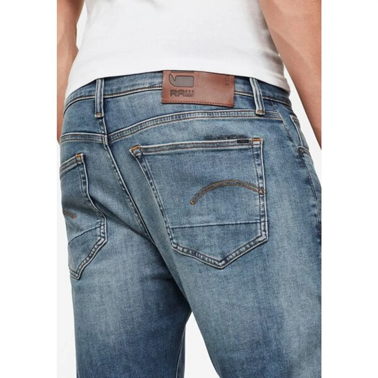 Slim-fit-Jeans G-STAR RAW "3301 Slim" Gr. 34, Länge 32, blau (blue) Herren Jeans Slim Fit
