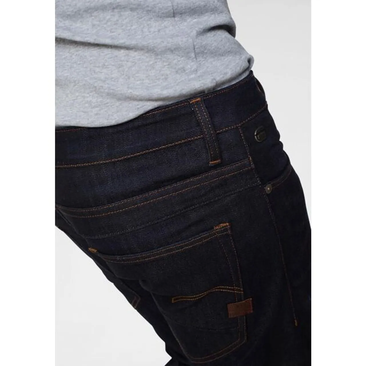 Slim-fit-Jeans G-STAR RAW "D-Staq 3D Slim Fit" Gr. 31, Länge 34, blau (dark, aged) Herren Jeans Slim Fit