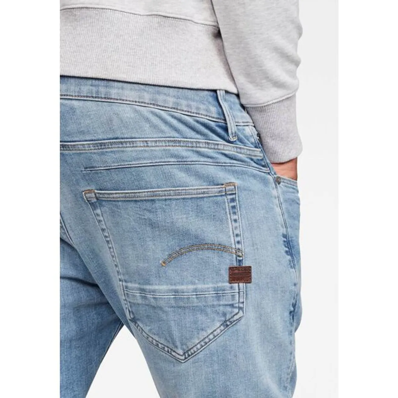 Slim-fit-Jeans G-STAR RAW "D-Staq 3D Slim Fit" Gr. 34, Länge 34, blau (light, blue) Herren Jeans Slim Fit