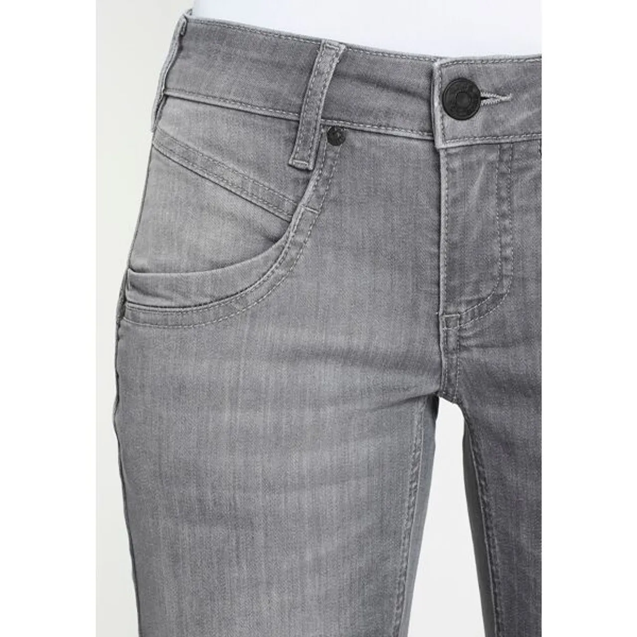 Slim-fit-Jeans GANG "94JOJO" Gr. 26 (34), N-Gr, grau Damen Jeans Röhrenjeans