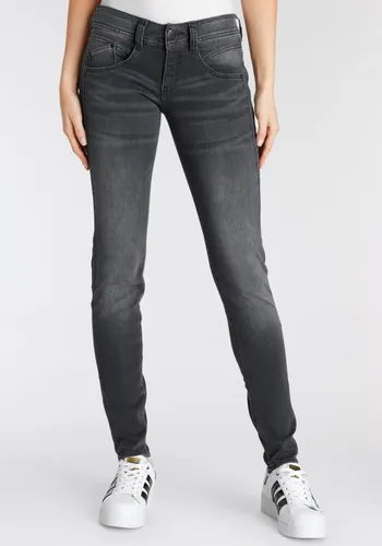 Slim-fit-Jeans HERRLICHER "GILA" Gr. 27, Länge 32, grau (asphalt) Damen Jeans Röhrenjeans