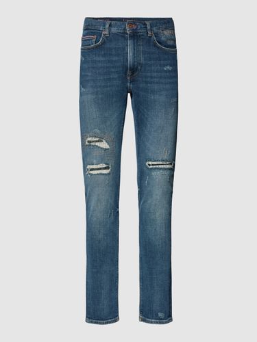 Slim Fit Jeans im Destroyed-Look Modell 'BLEECKER'