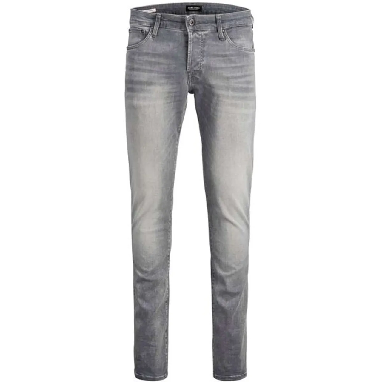 Slim-fit-Jeans JACK & JONES "GLENN ICON" Gr. 34, Länge 36, grau (grey denim) Herren Jeans Slim Fit