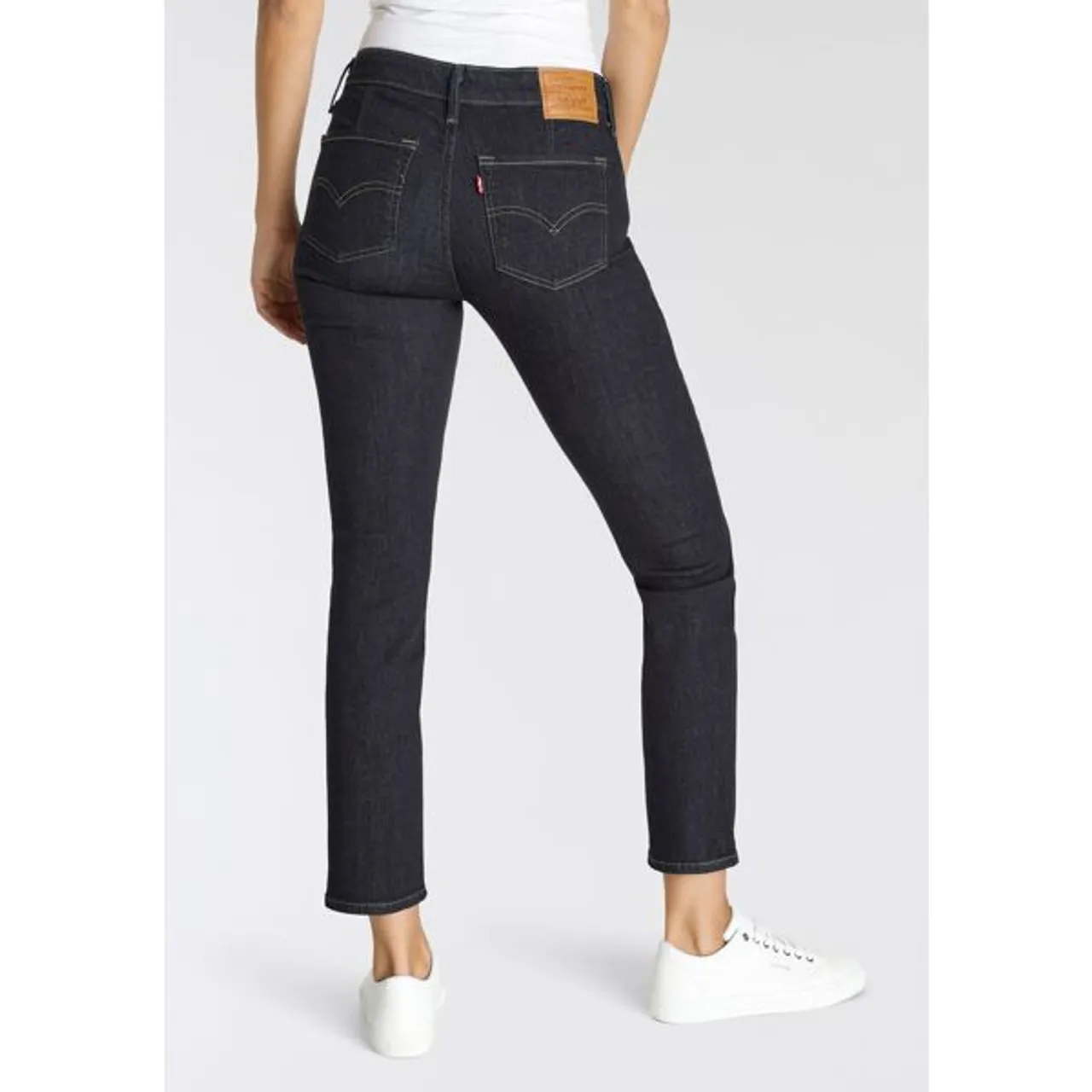 Slim-fit-Jeans LEVI'S "712 SLIM WELT POCKET" Gr. 27, Länge 32, blau (blue wave rinse) Damen Jeans Röhrenjeans