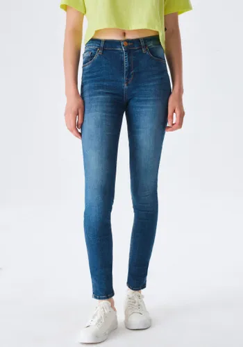 Slim-fit-Jeans LTB "Amy X" Gr. 30, Länge 32, blau (rosales unda) Damen Jeans Röhrenjeans in angesagter Waschung