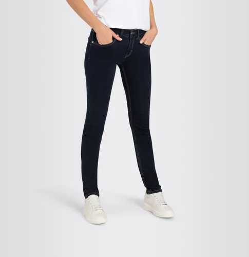 Slim-fit-Jeans MAC Gr. 46, Länge 32, blau (dark rinsewash) Damen Jeans Röhrenjeans
