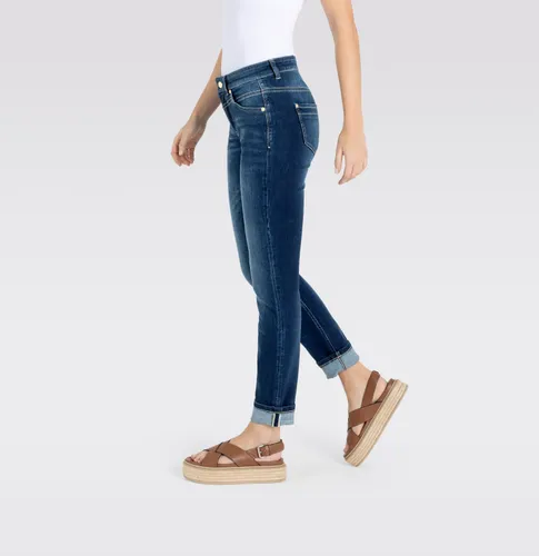 Slim-fit-Jeans MAC "Rich-Slim" Gr. 38, Länge 30, blau (newbasicwash) Damen Jeans Röhrenjeans