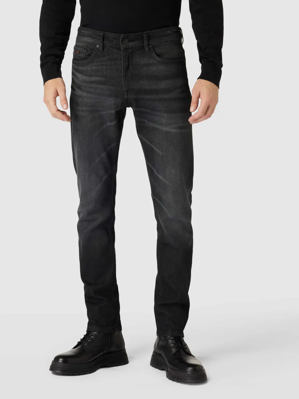 Slim Fit Jeans mit Label-Detail Modell 'Delaware'