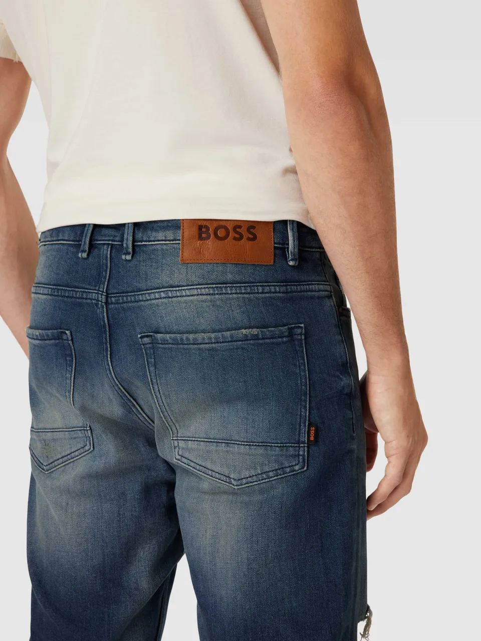 Slim Fit Jeans mit Label-Details Modell 'Delano'