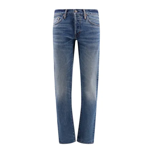 Slim-fit Jeans mit Wildleder-Logo-Patch Tom Ford
