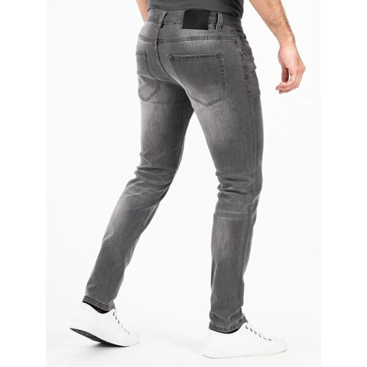 Slim-fit-Jeans PEAK TIME "München" Gr. 36, Länge 32, grau (hellgrau) Herren Jeans 5-Pocket-Jeans