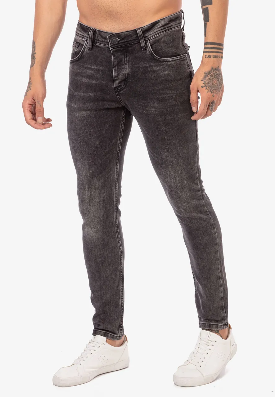 Slim-fit-Jeans REDBRIDGE "Maidenhead" Gr. 33, Länge 34, schwarz Herren Jeans 5-Pocket-Jeans