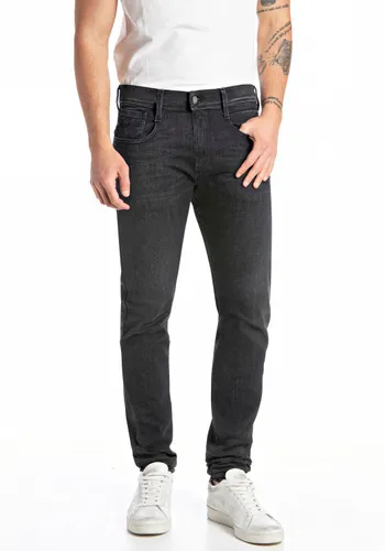 Slim-fit-Jeans REPLAY "Anbass" Gr. 30, Länge 30, schwarz (black delavè) Herren Jeans Slim Fit