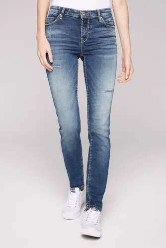Slim-fit-Jeans SOCCX Gr. 27, Länge 30, blau Damen Jeans Röhrenjeans