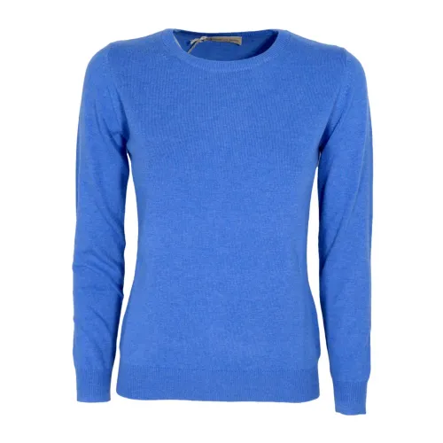 Slim Fit Kaschmir und Wolle Pullover - Hergestellt in Italien - Blau Cashmere Company