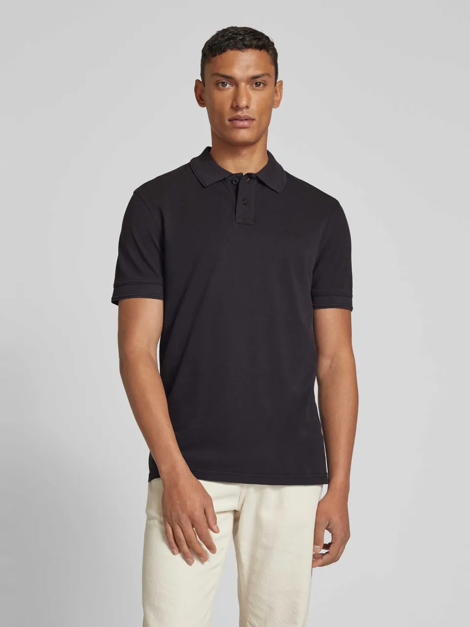 Slim Fit Poloshirt mit kurzer Knopfleiste Modell 'Prime'