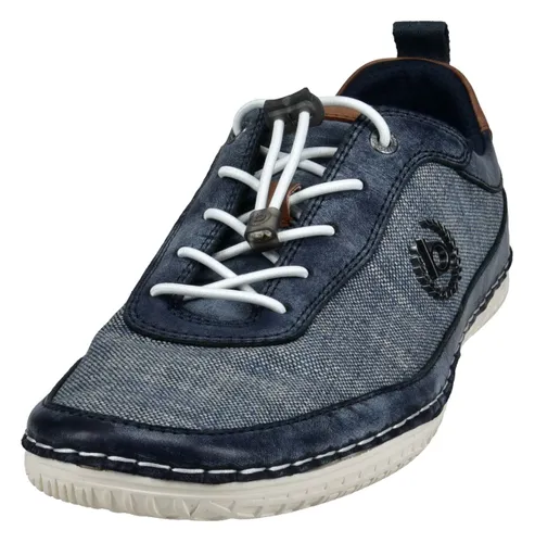 Slip-On Sneaker BUGATTI Gr. 45, blau (navy, meliert) Herren Schuhe Stoffschuhe Slipper, Freizeitschuh mit praktischem Schnellverschluss