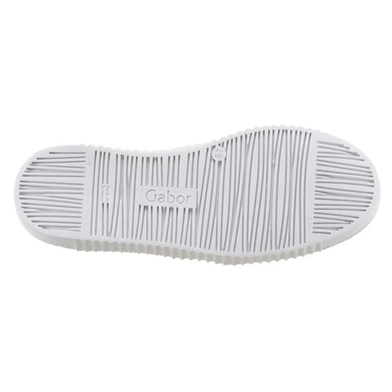 Slip-On Sneaker GABOR Gr. 42, silberfarben (weiß, silberfarben) Damen Schuhe Sneaker Schnürschuh, Halbschuh, Slipper mit aufgesetzter Zierschnürung