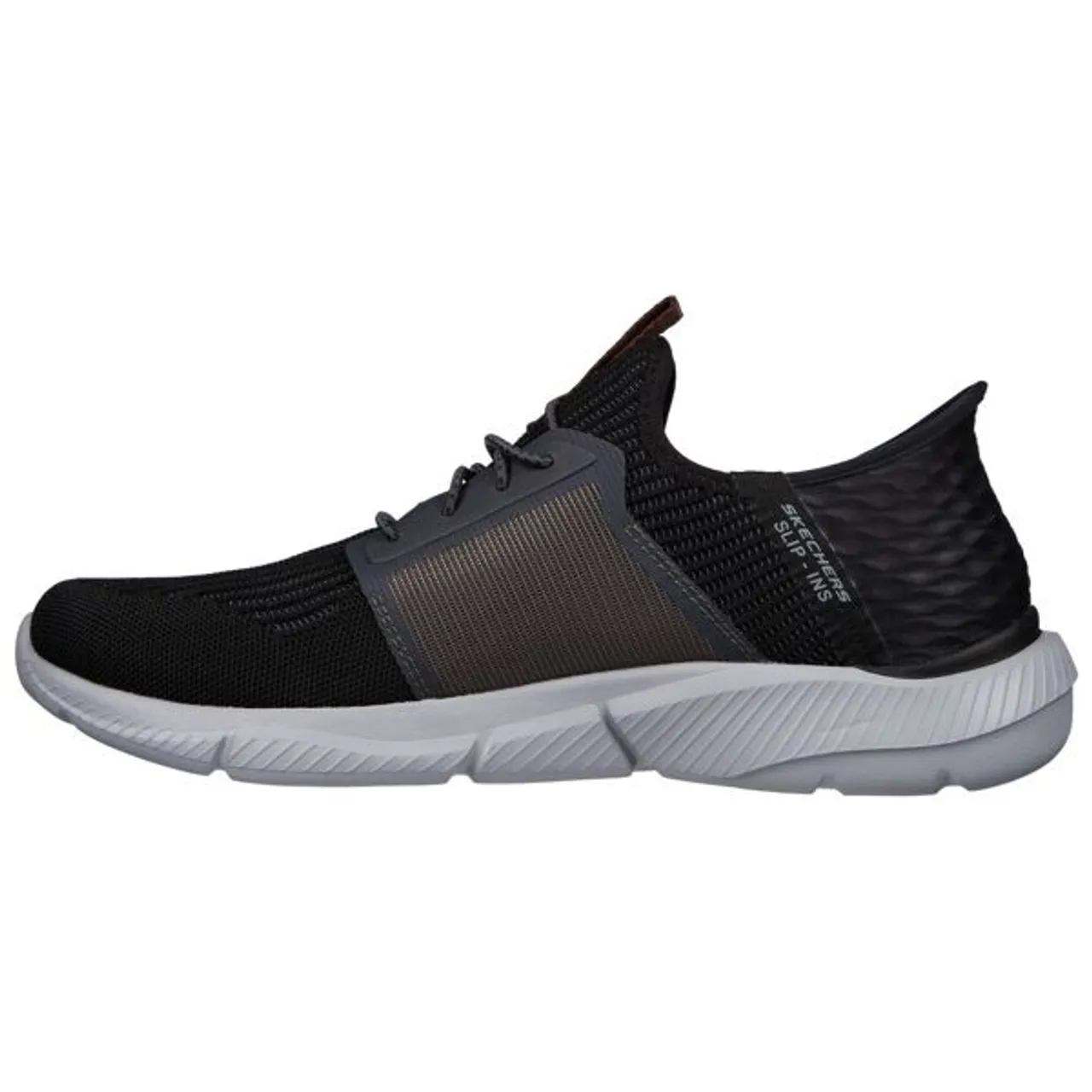 Slip-On Sneaker SKECHERS "INGRAM-BRACKETT" Gr. 40, schwarz (schwarz, grau) Herren Schuhe Stoffschuhe