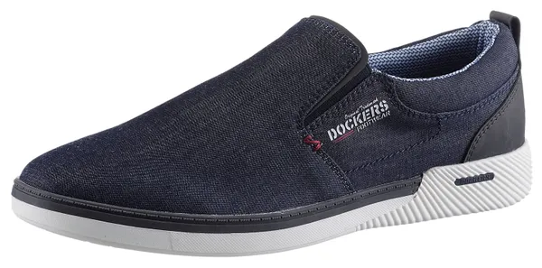 Slipper DOCKERS BY GERLI Gr. 42, blau (navy) Herren Schuhe Stoffschuhe Slip-On Sneaker, Freizeitschuh, Schlupfschuh, Stretcheinsätze