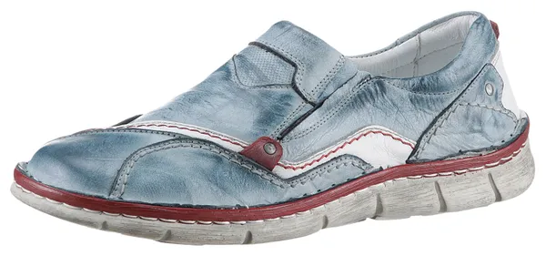 Slipper KRISBUT Gr. 38, blau (jeansfarben used) Damen Schuhe Slip ons