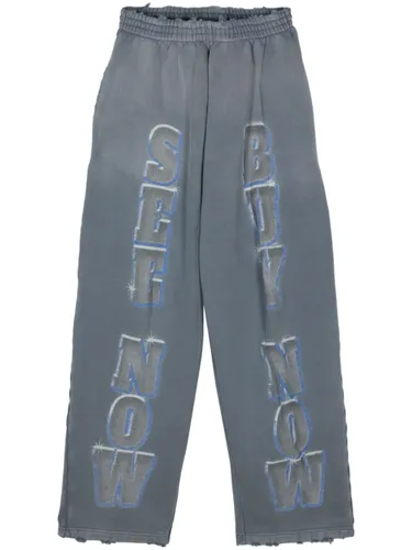 slogan-print cotton track pants