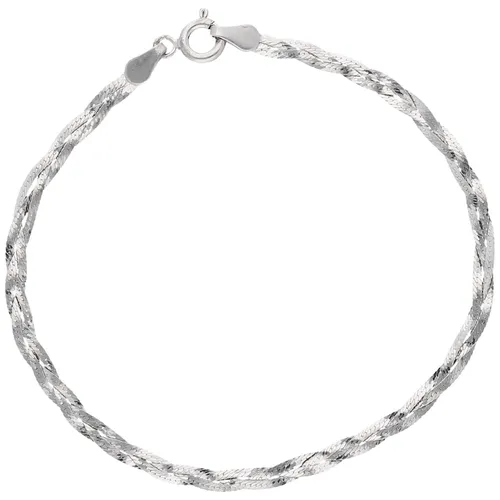 Smart Jewel - Armband Heringbonekette, geflochten, Silber 925 Armbänder & Armreife Silber Damen