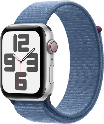 Smartwatch APPLE "Watch SE GPS Aluminium 44 mm + Cellular One-Size" Smartwatches blau (winter blue) Fitness-Tracker
