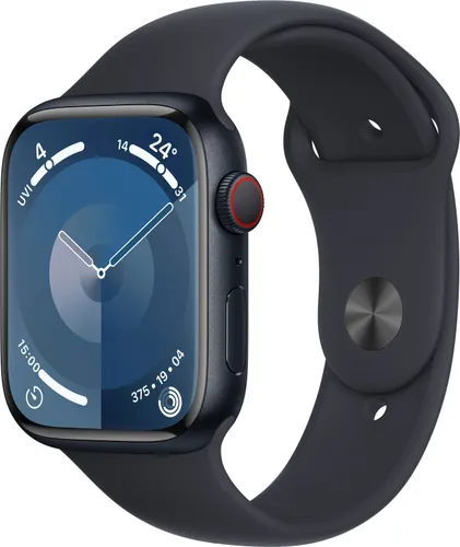 Smartwatch APPLE "Watch Series 9 GPS + Cellular 45mm Aluminium M/L" Smartwatches schwarz (mitternacht) Fitness-Tracker Bestseller