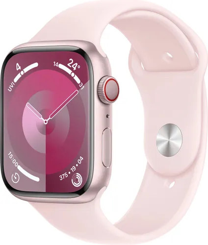 Smartwatch APPLE "Watch Series 9 GPS + Cellular 45mm Aluminium" Smartwatches rosa Fitness-Tracker