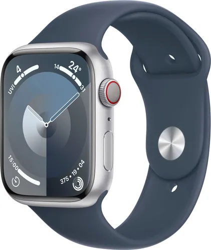 Smartwatch APPLE "Watch Series 9 GPS + Cellular 45mm Aluminium" Smartwatches silberfarben (silber) Fitness-Tracker