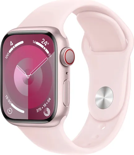 Smartwatch APPLE "Watch Series 9 GPS + Cellular 41mm Aluminium" Smartwatches rosa Fitness-Tracker