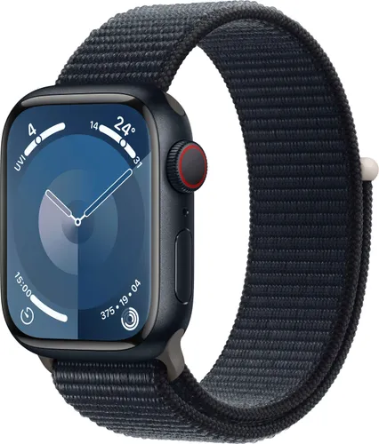 Smartwatch APPLE "Watch Series 9 GPS + Cellular 41mm Aluminium" Smartwatches schwarz (mitternacht) Fitness-Tracker