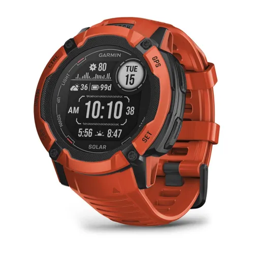 Smartwatch GARMIN "Instinct 2X Solar" Smartwatches rot Fitness-Tracker