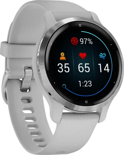 Smartwatch GARMIN "Venu 2S" Smartwatches grau (hellgrau) Fitness-Tracker 25 vorinstallierten Sport-Apps