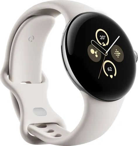 Smartwatch GOOGLE "Pixel Watch 2 WiFi" Smartwatches silberfarben (silber, porcelain) Fitness-Tracker