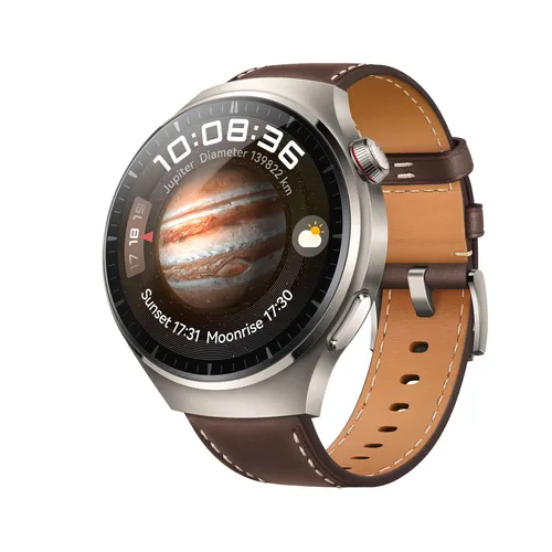 Smartwatch HUAWEI "Watch 4 Pro" Smartwatches grau (titan, braun) Fitness-Tracker