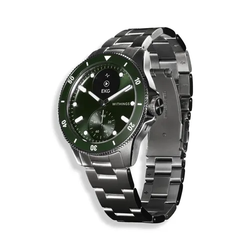 Smartwatch WITHINGS "ScanWatch Nova" Smartwatches grün (silber, grün) Fitness-Tracker