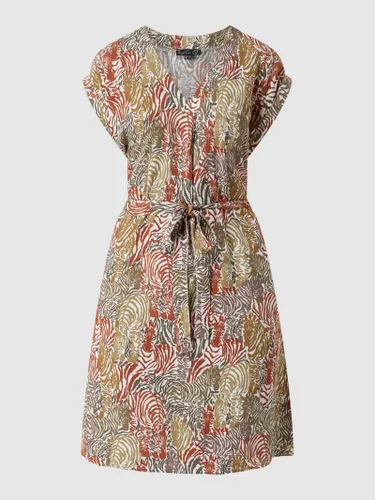 SMASHED LEMON Kleid mit Allover-Muster in Sand